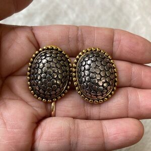 Two Tone Vintage Clip on Earrings‎